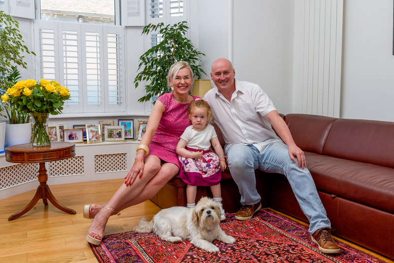 Family portraits in their home in Ayrshire